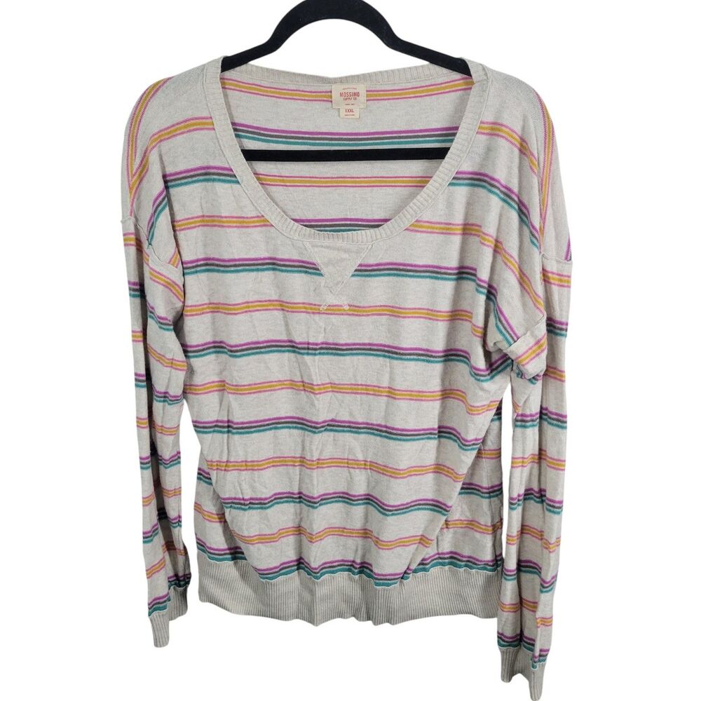 Mossimo Womens Sz XXL Multicolor Striped Long Sleeve Knitted Sweatshirt